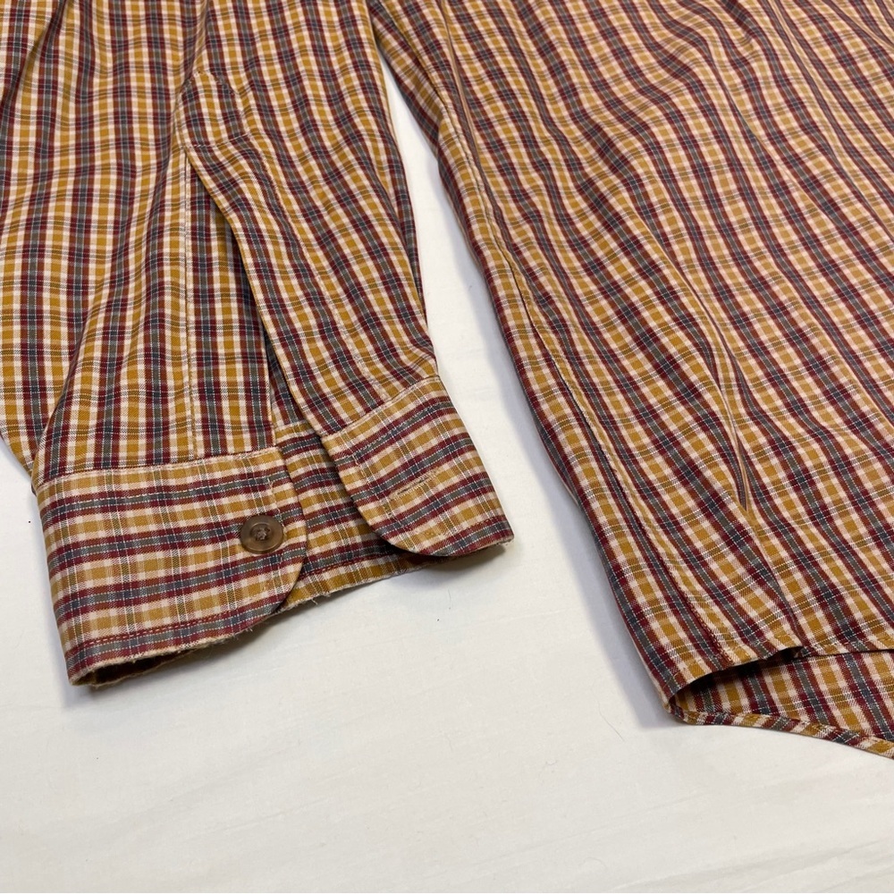 L.L. Bean VTG Y2K Men's M Plaid Button Down Shirt Classic Fit Brown/Tan 55/45 - Picture 4 of 5